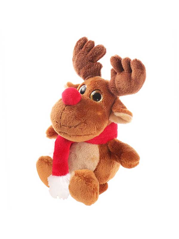 Plišani sob sa šalom 17,5 cm – tamno smeđi