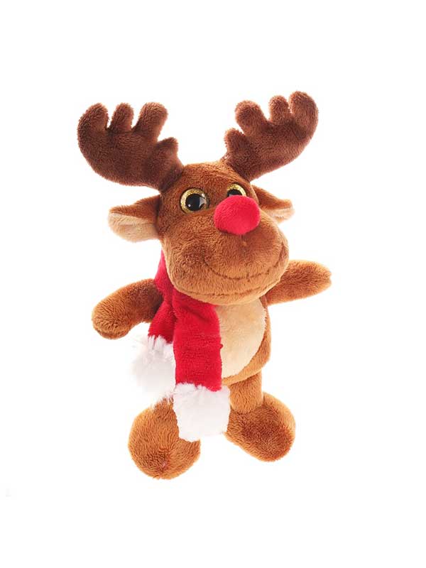 Plišani sob sa šalom 17,5 cm – tamno smeđi